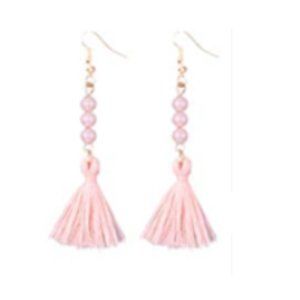 3 for $25 Light Pink Tassel Earrings
